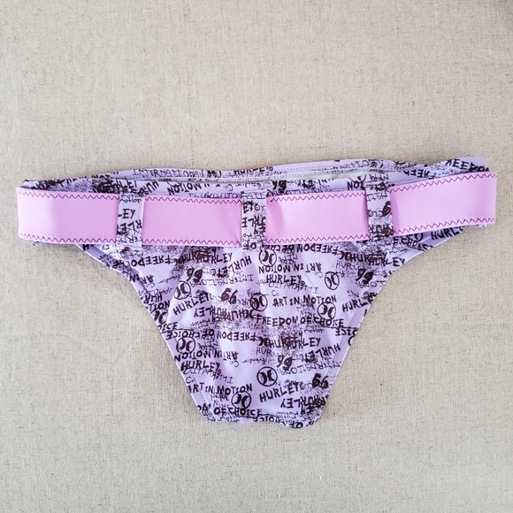 HURLEY - Purple Leopard Logo Print Bikini Lot Triangle Top Cheeky Bottom… - Picture 10 of 14